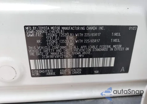 2023 Toyota Rav4 Le from USA, damaged, VIN 2T3H1RFVXPC219675